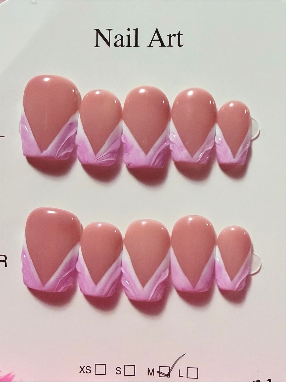 Nude Pink V-Shaped Press-On Nail Set